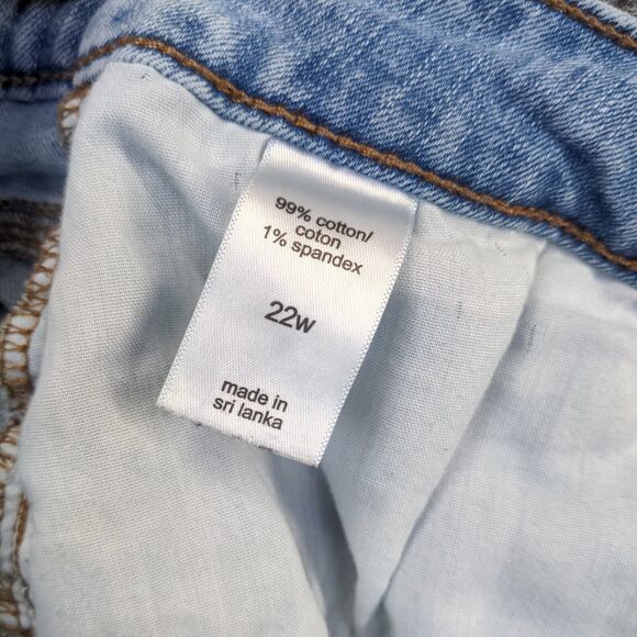 Maurices Womens Cut Off High Rise Jean Shorts Blue Size 22W Denim Button Fly - Picture 12 of 12